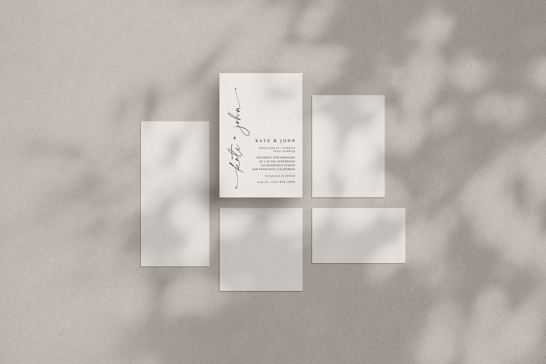 Elegant Wedding Card Mockup | Paper Mockup Set | PSD