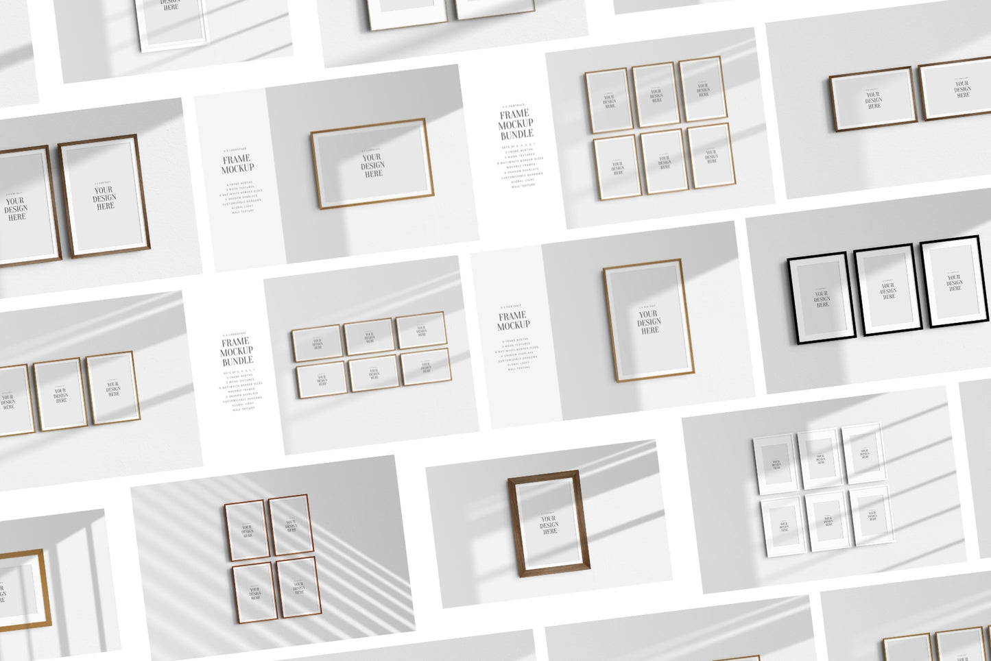 Frame Mockup Bundle 2:3 | 3:2 | Vertical and Horizontal Frame Mockups | Single Frames and Sets of 2, 3, 4, 6 | PSD