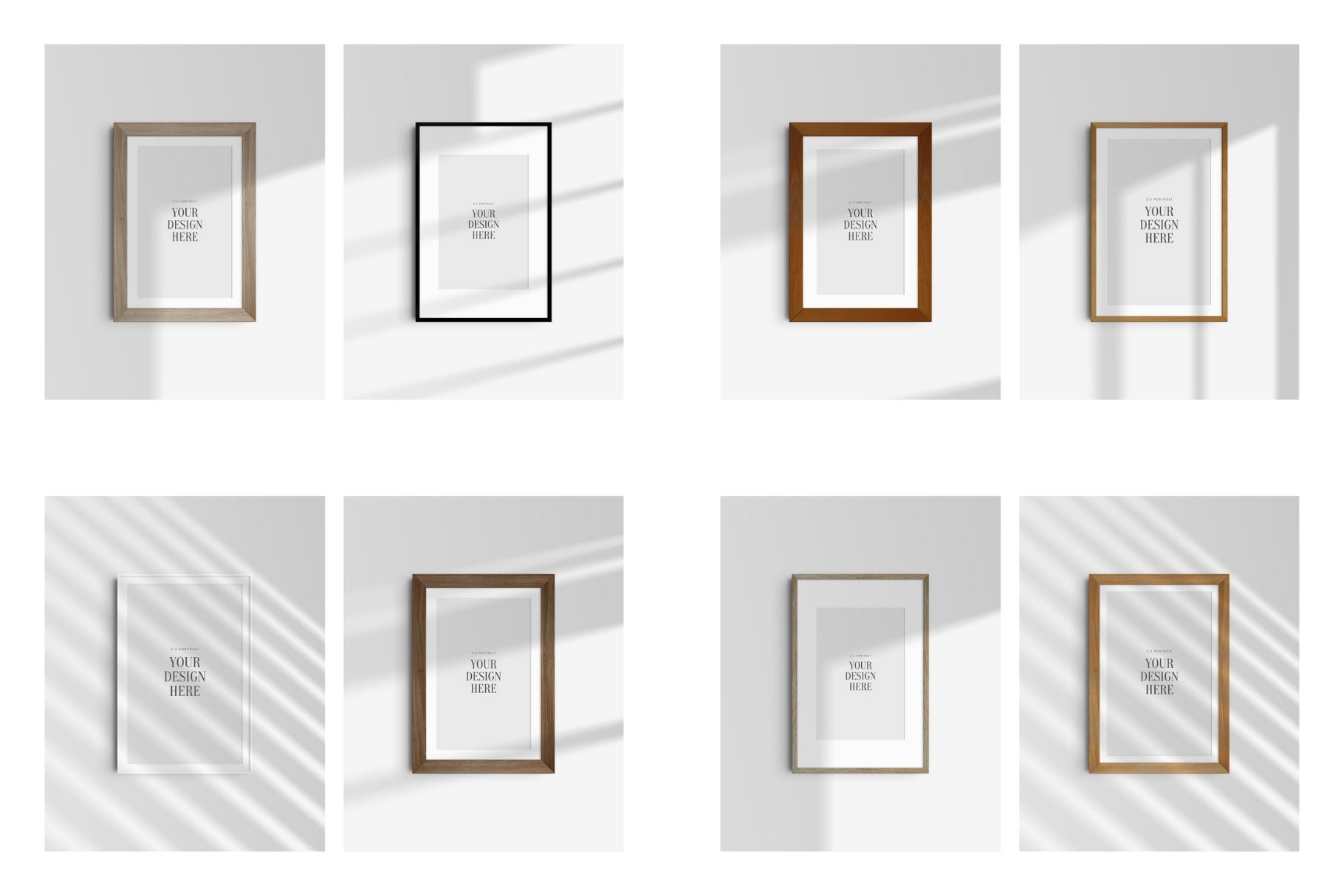 Frame Mockup Bundle 2:3 | 3:2 | Vertical and Horizontal Frame Mockups | Single Frames and Sets of 2, 3, 4, 6 | PSD