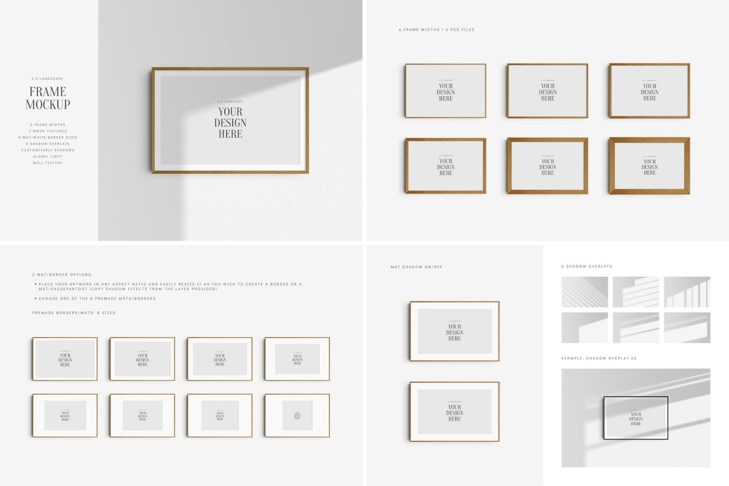Frame Mockup Bundle 2:3 | 3:2 | Vertical and Horizontal Frame Mockups | Single Frames and Sets of 2, 3, 4, 6 | PSD