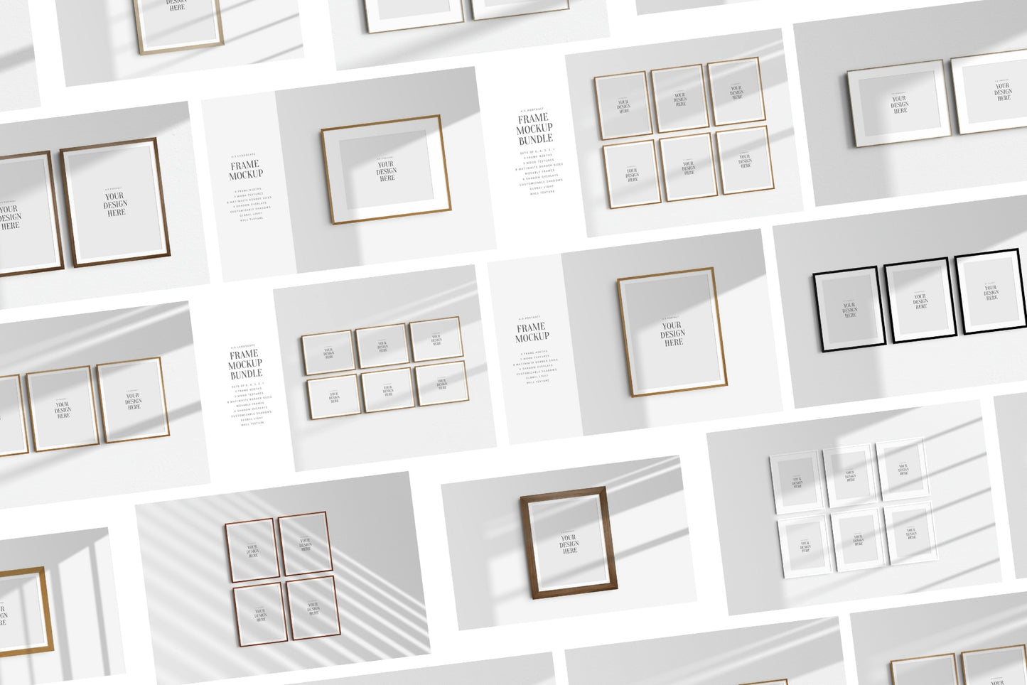 Frame Mockup Bundle 4:5 | 5:4 | Vertical and Horizontal Frame Mockups | Single Frames and Sets of 2, 3, 4, 6 | PSD