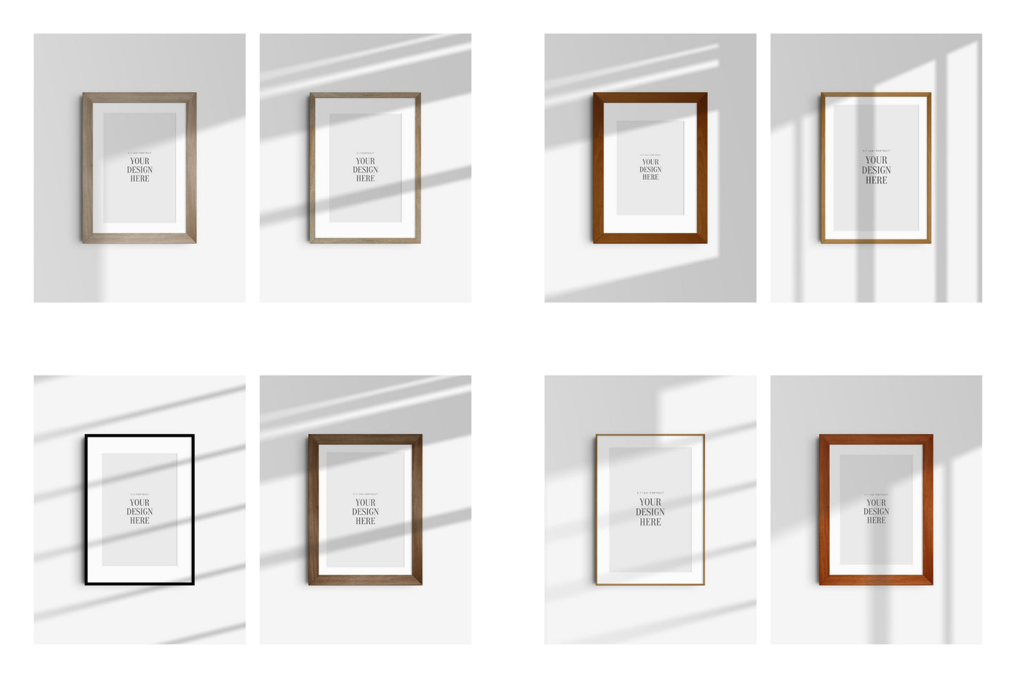 Frame Mockup Bundle 5:7 A4 | 7:5 | Vertical and Horizontal Frame Mockups | Single Frames and Sets of 2, 3, 4, 6 | PSD