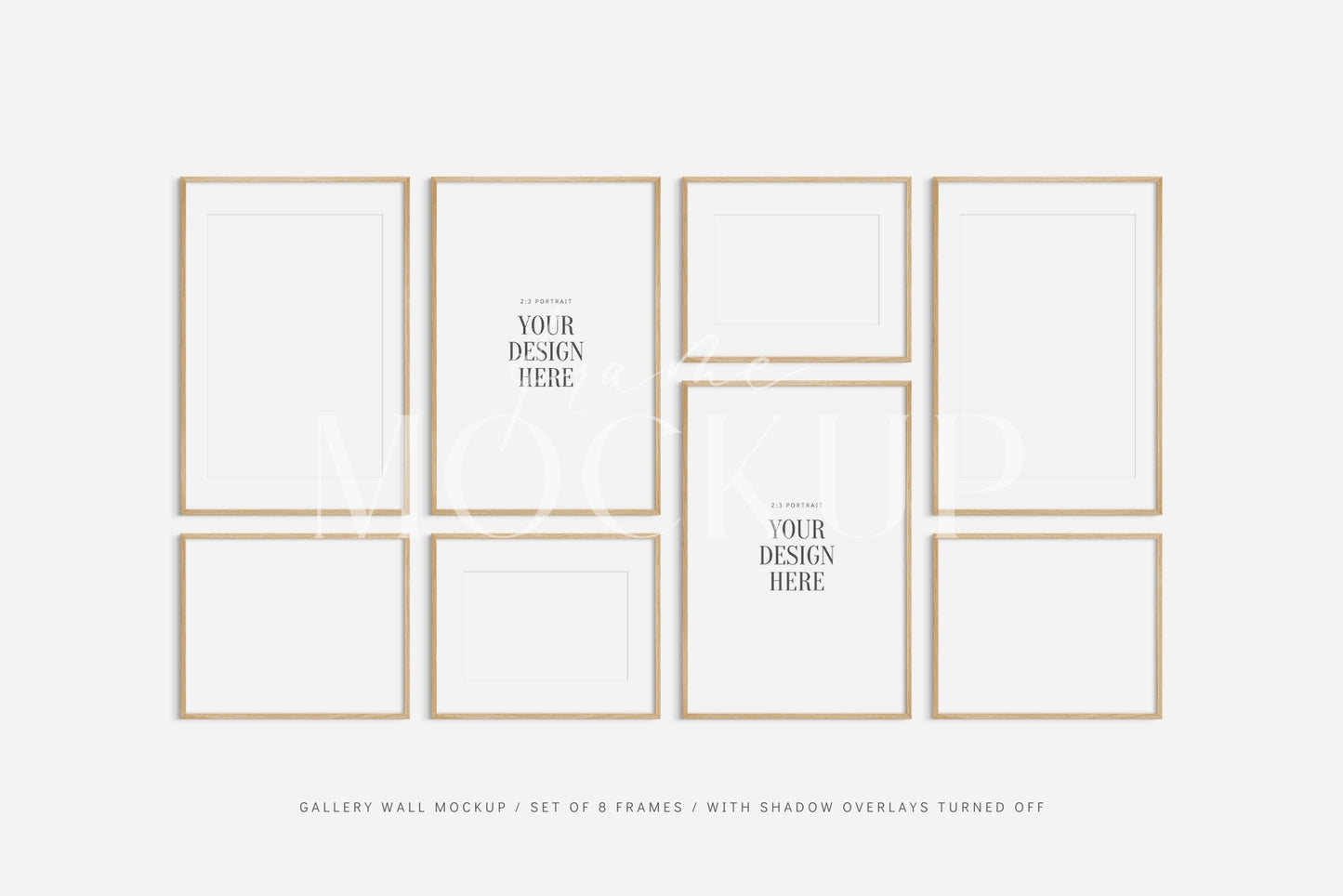 Gallery Wall Mockup | Frame Mockup Set of 8 Frames | Wall Art Mockup | PSD Template