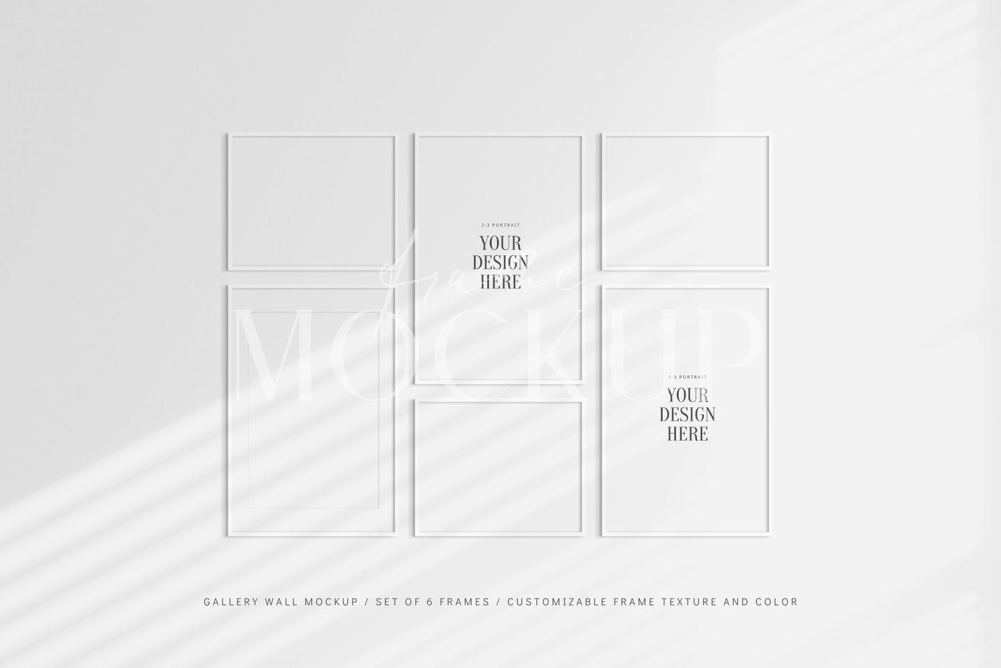 Gallery Wall Mockup | Frame Mockup Set of 6 Frames | Wall Art Mockup | PSD Template