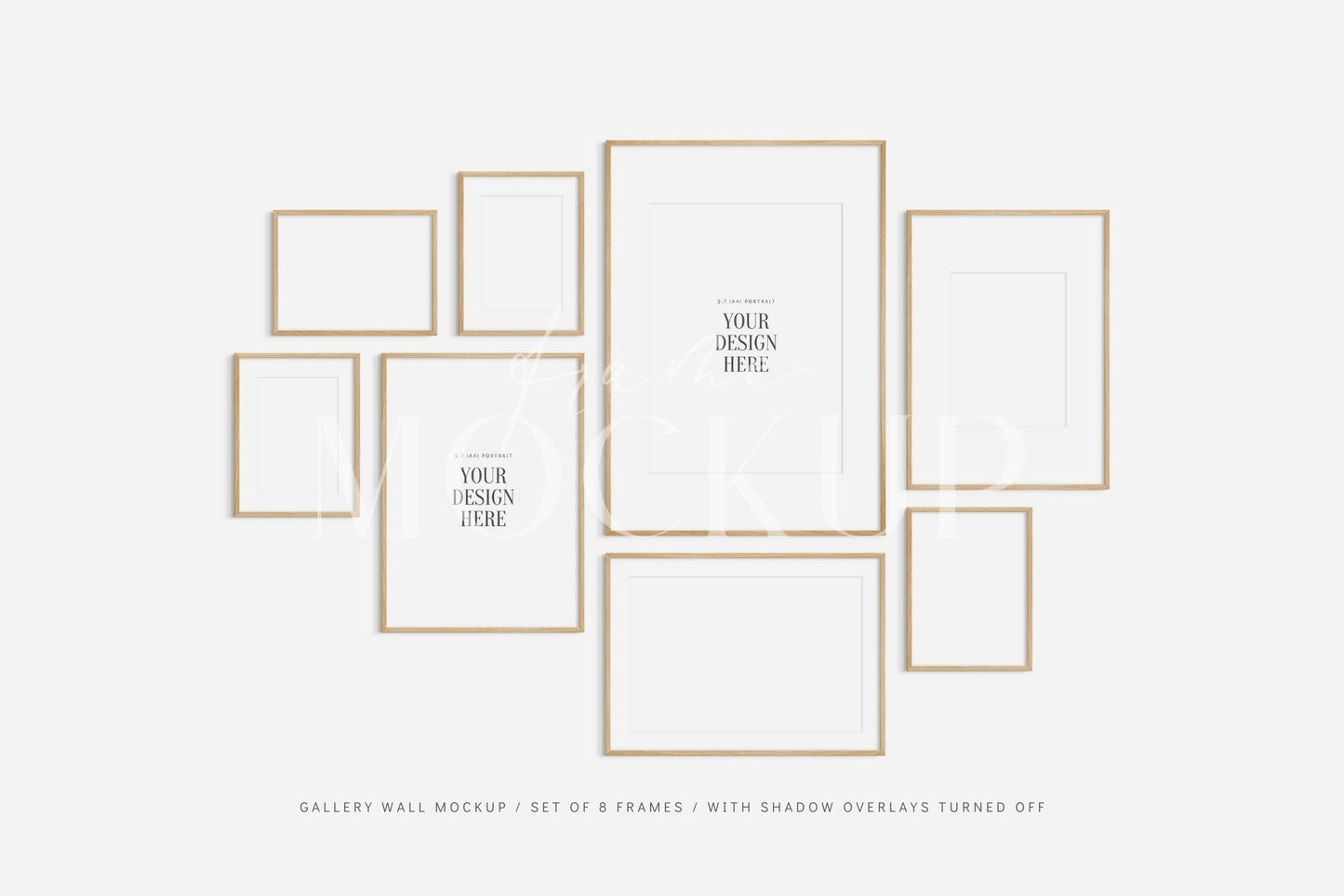 Gallery Wall Mockup | Frame Mockup Set of 8 Frames | Wall Art Mockup | PSD Template