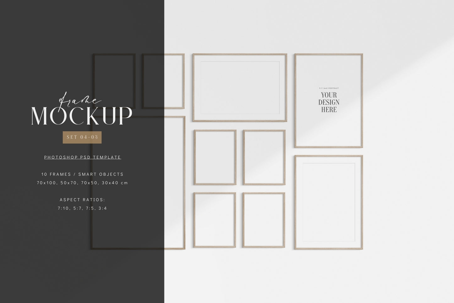 Gallery Wall Mockup | Frame Mockup Set of 10 Frames | Wall Art Mockup | PSD Template