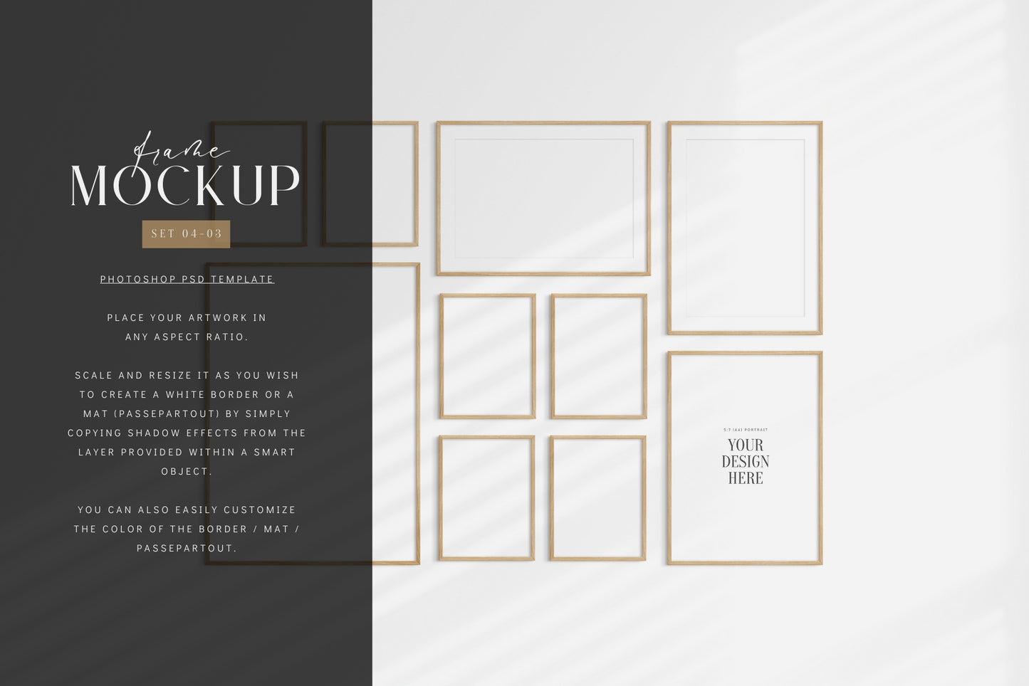 Gallery Wall Mockup | Frame Mockup Set of 10 Frames | Wall Art Mockup | PSD Template