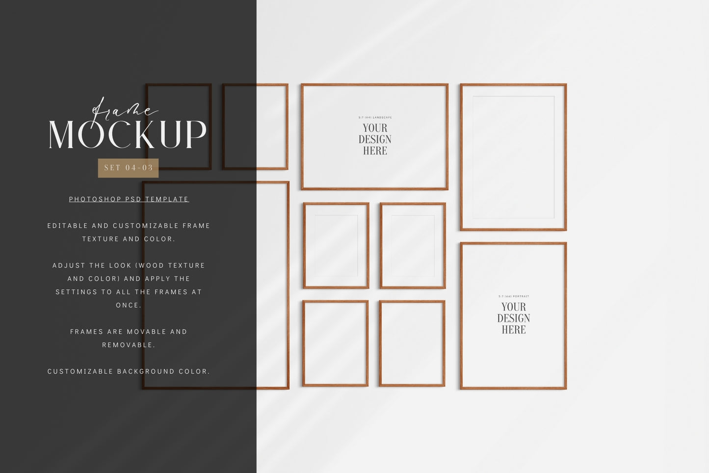 Gallery Wall Mockup | Frame Mockup Set of 10 Frames | Wall Art Mockup | PSD Template