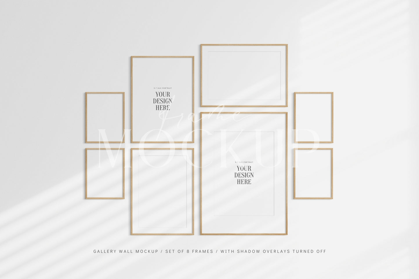 Gallery Wall Mockup | Frame Mockup Set of 8 Frames | Wall Art Mockup | PSD Template