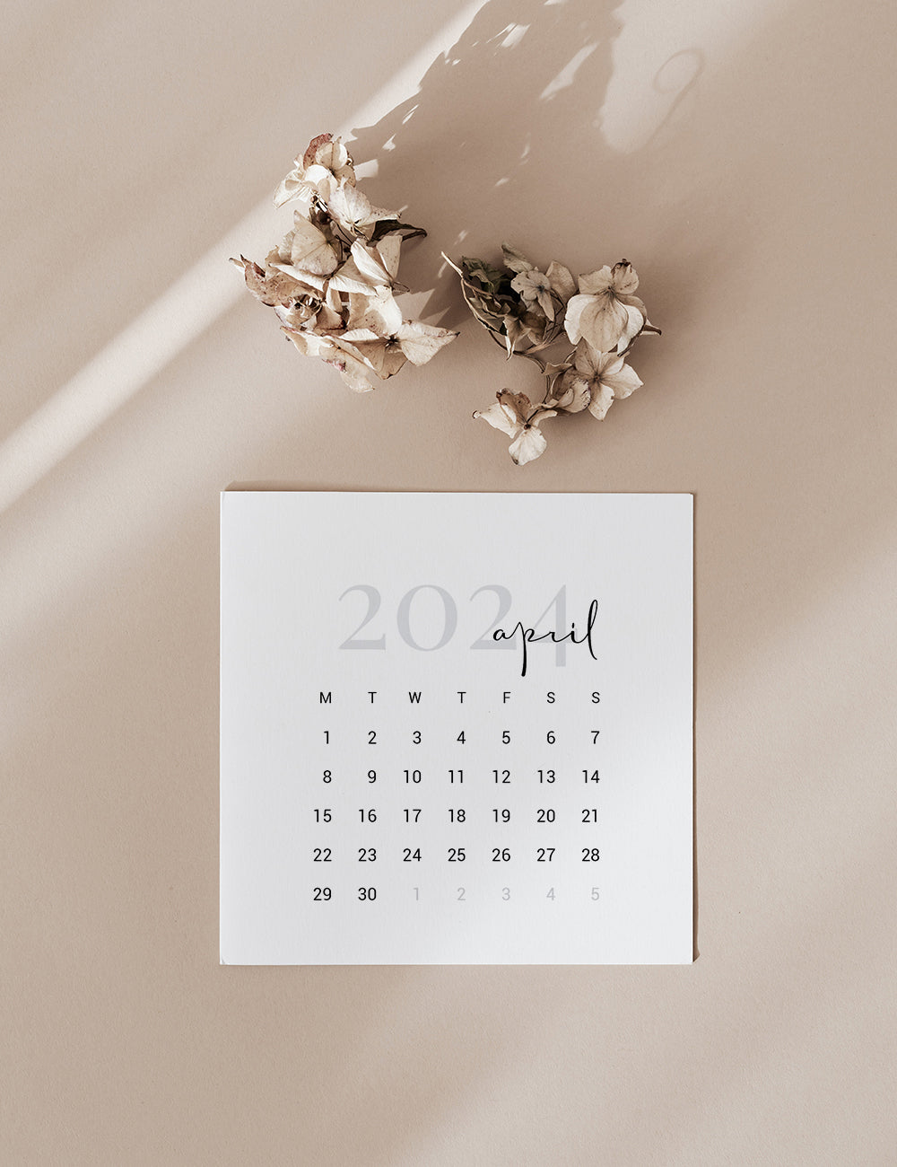 2024 Calendar | 3x3 | 2x2 | Printable Journaling & Planner Cards | Printable Mini Calendar 2024 | Bujo Calendar 2024 | Minimal Aesthetic | Clean Design | Monday Start + Sunday Start | PDF + JPEG | 02