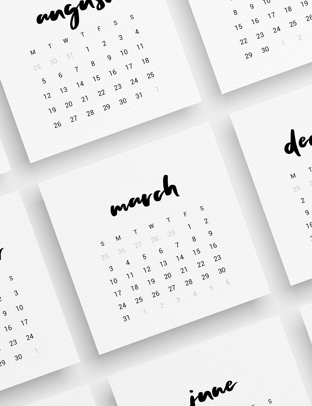 144 Printable Blank Calendar Stickers For Planner