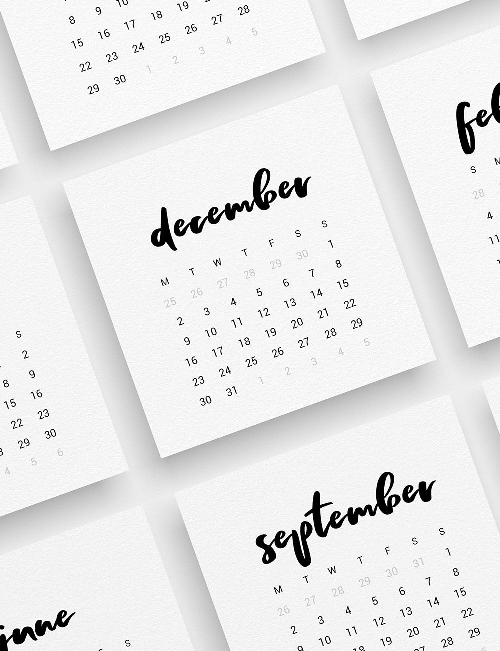 2024 Calendar | 3x3 | 2x2 | Printable Journaling & Planner Cards | Printable Mini Calendar 2024 | Bujo Calendar 2024 | Minimal Aesthetic | Clean Design | Monday Start + Sunday Start | PDF + JPEG | 04