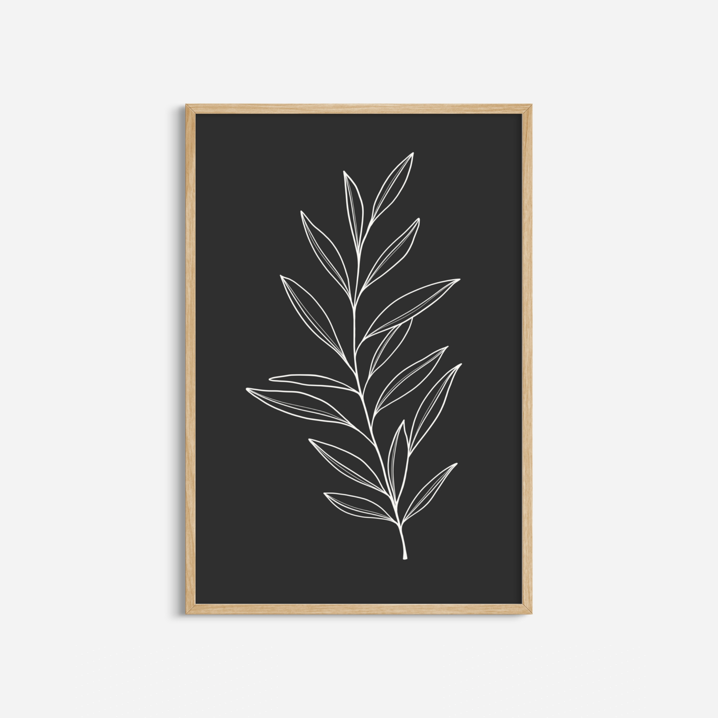 BOTANICAL WALL ART. NEUTRAL LEAF ART SET OF 2 PRINTS. Printable Wall Art Illustration.