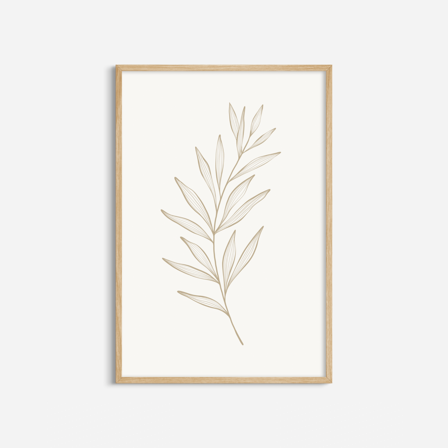 BOTANICAL WALL ART. NEUTRAL LEAF ART SET OF 2 PRINTS. Printable Wall Art Illustration.