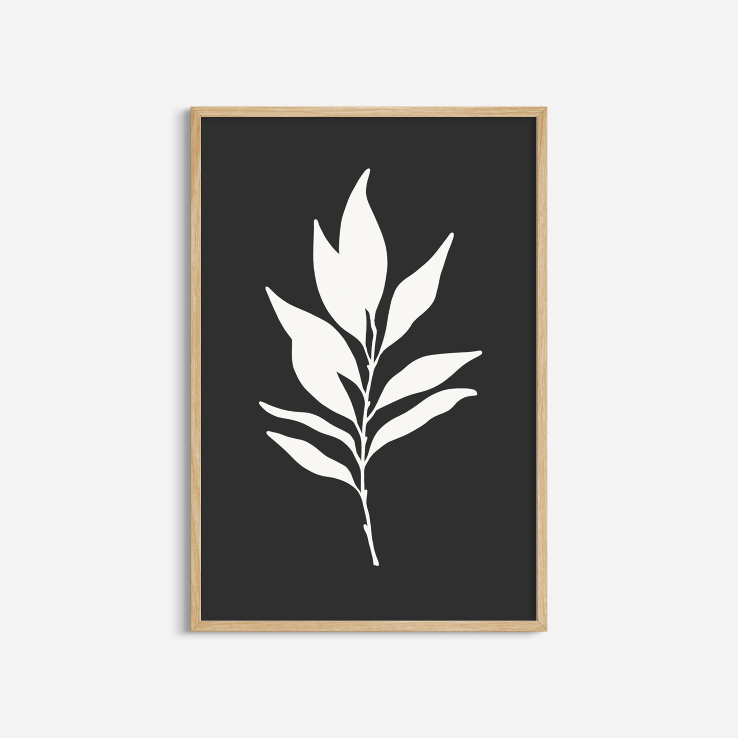 BOTANICAL WALL ART. NEUTRAL LEAF ART SET OF 2 PRINTS. Printable Wall Art Illustration.