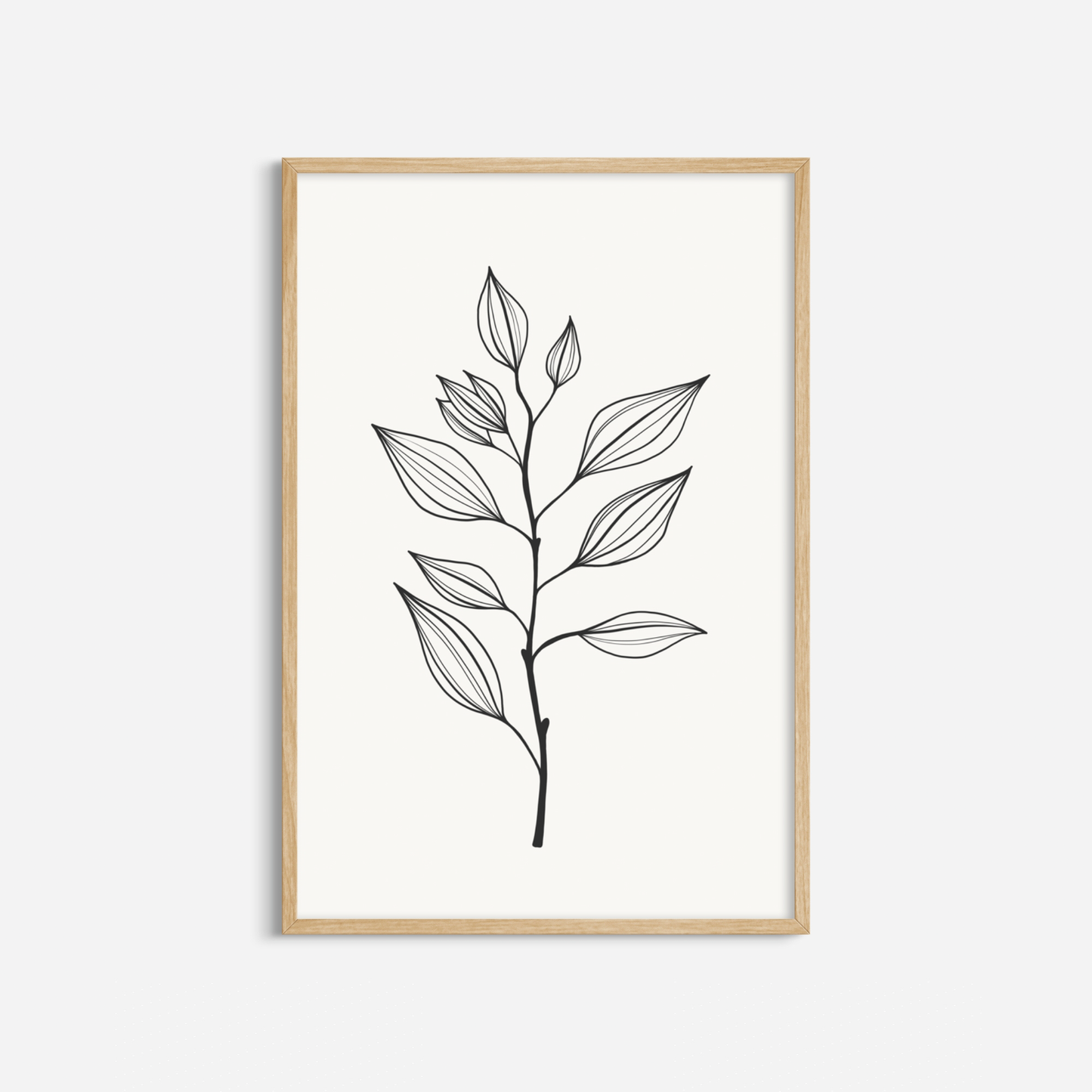 BOTANICAL WALL ART. NEUTRAL LEAF ART SET OF 2 PRINTS. Printable Wall Art Illustration.
