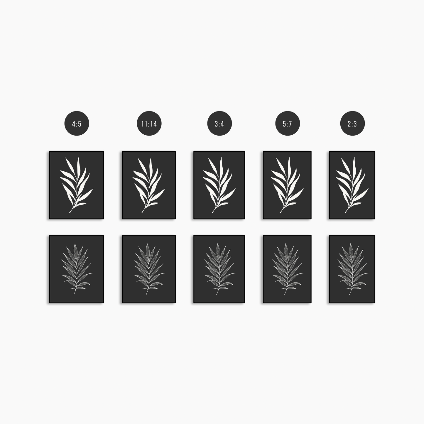 BOTANICAL WALL ART. NEUTRAL TROPICAL LEAF ART SET OF 2 PRINTS. Printable Wall Art Illustration.