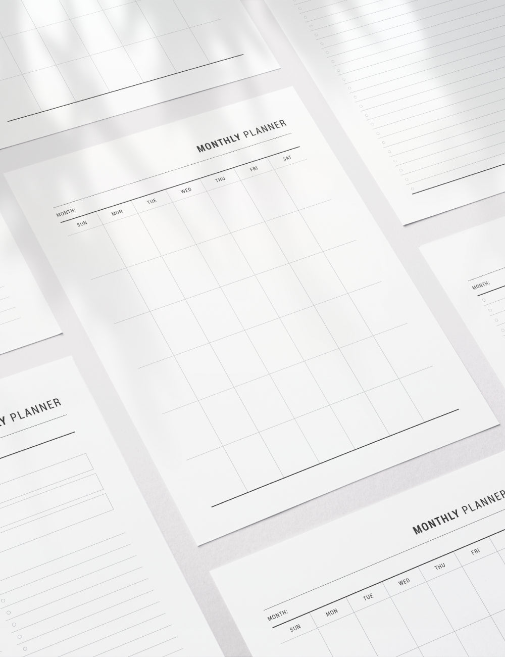 Printable Monthly Planner | Undated | Printable Planner Essentials | A4 | A5 | US Letter | Printable Planner Pages | Minimal Aesthetic | Clean Design | PDF + JPEG | PAPER MOON Art & Design