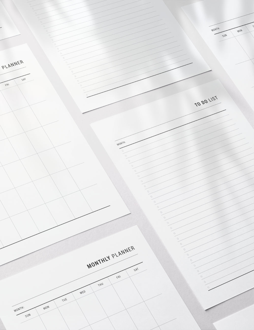 Printable Monthly Planner | Undated | Printable Planner Essentials | A4 | A5 | US Letter | Printable Planner Pages | Minimal Aesthetic | Clean Design | PDF + JPEG | PAPER MOON Art & Design