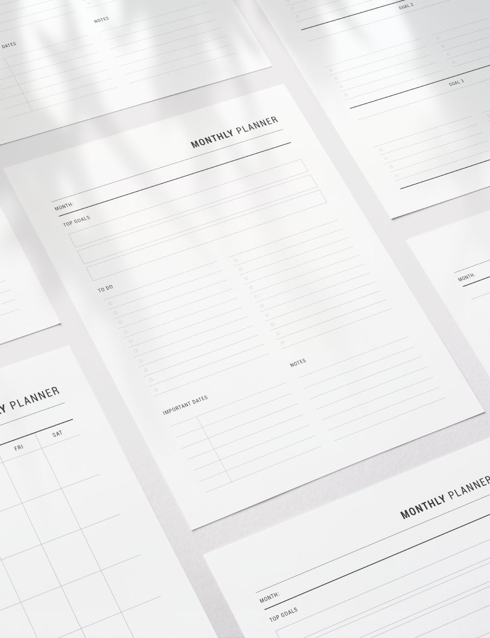 Printable Monthly Planner | Undated | Printable Planner Essentials | A4 | A5 | US Letter | Printable Planner Pages | Minimal Aesthetic | Clean Design | PDF + JPEG | PAPER MOON Art & Design