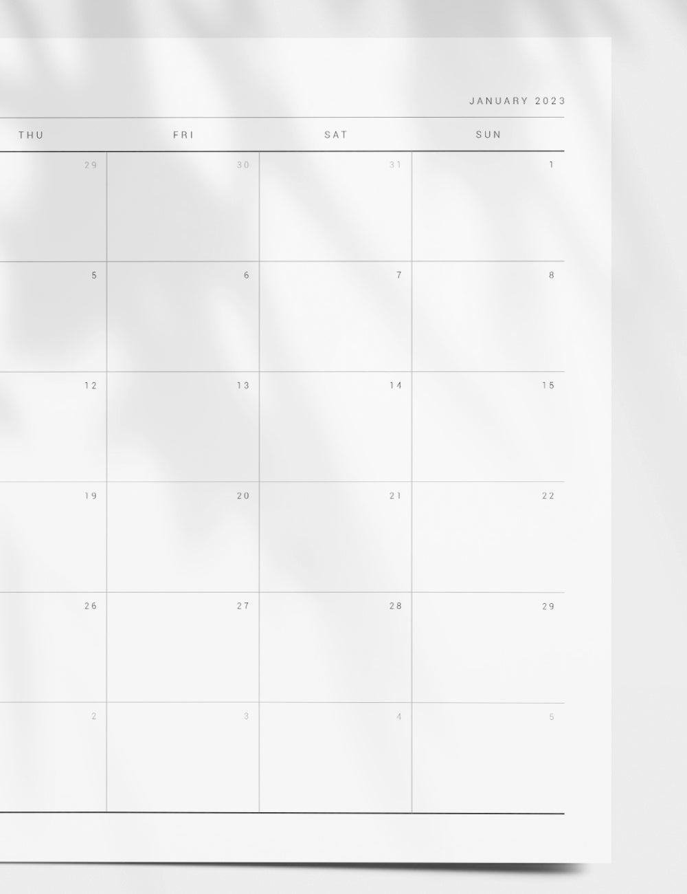 2023 Printable Monthly Planner | Landscape | Horizontal | A4 | US Letter | PDF + JPEG