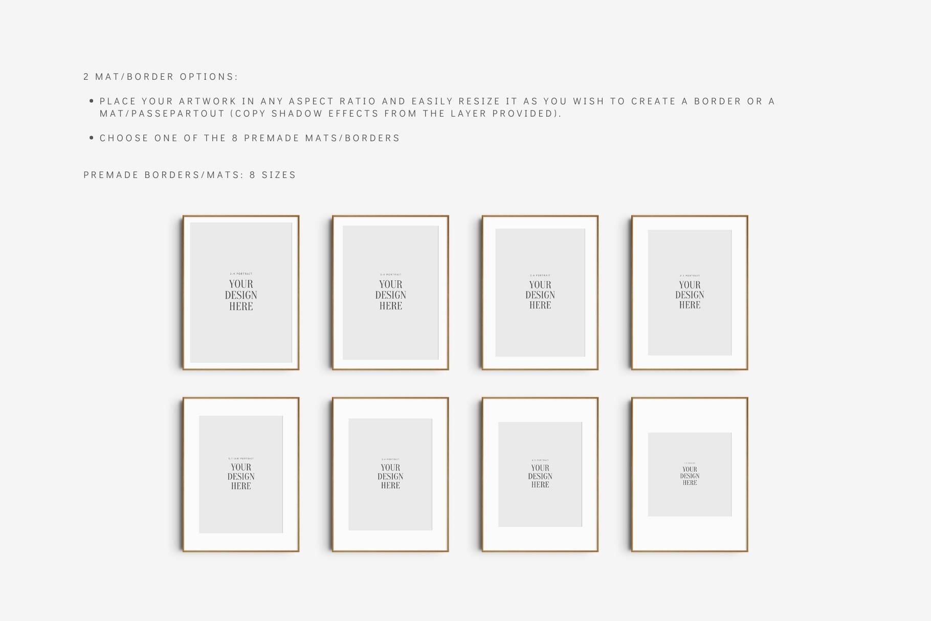 Frame Mockup BUNDLE 3:4 Portrait | Gallery Wall Mockups | Frame Mockup Sets | PSD