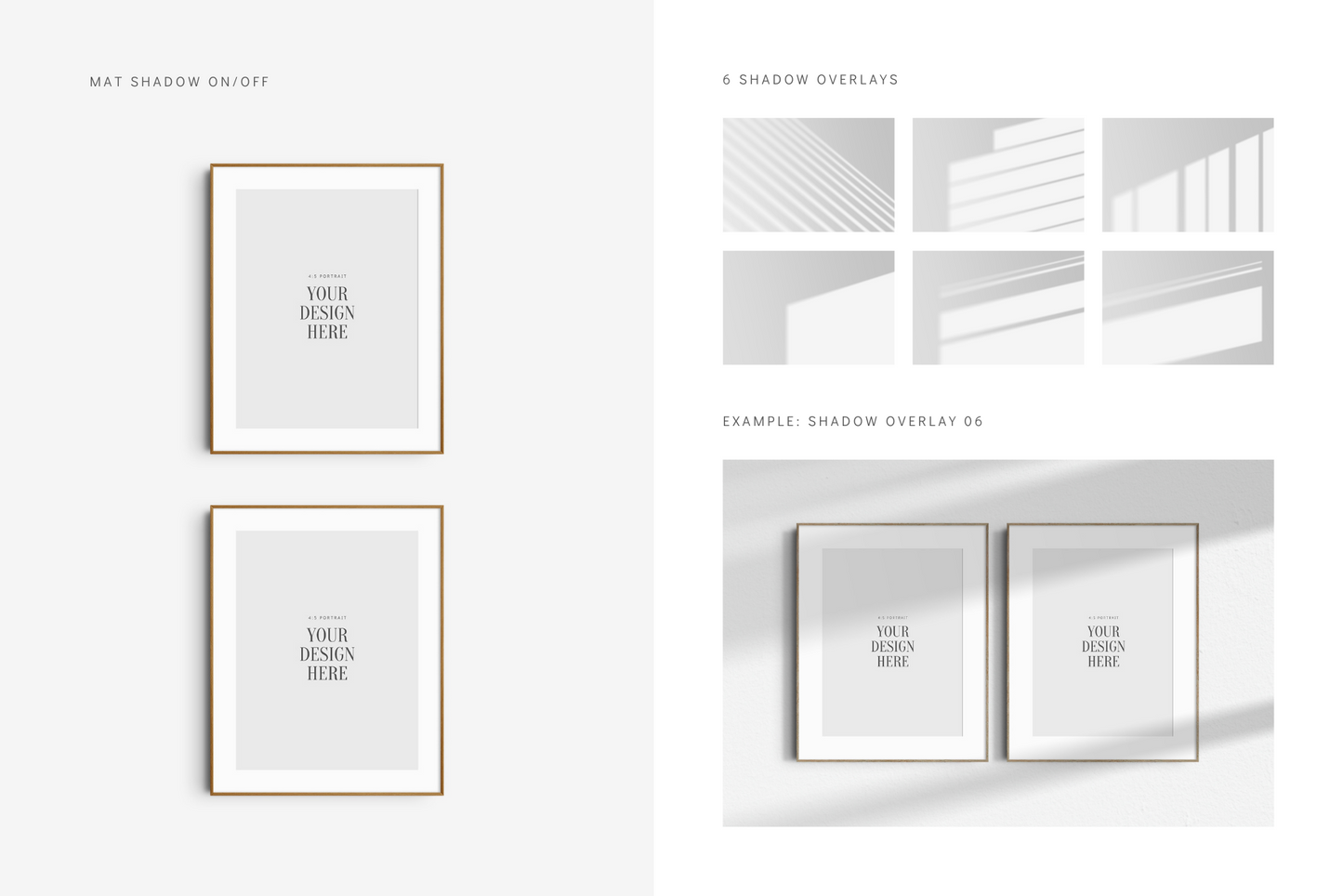 Frame Mockup BUNDLE 4:5 Portrait | Gallery Wall Mockups | Frame Mockup Sets | PSD