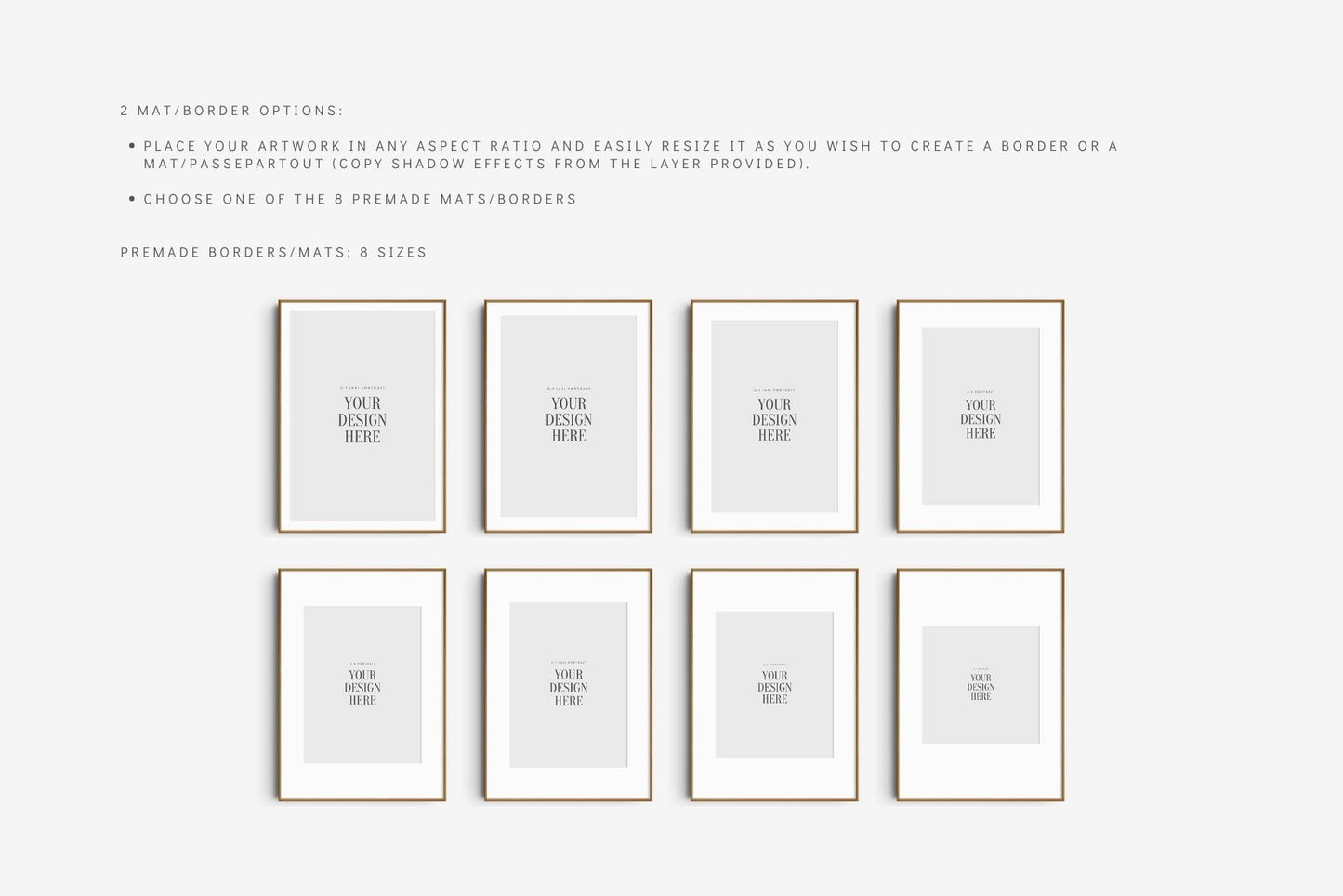 Frame Mockup BUNDLE 5:7 (A4) Portrait | Gallery Wall Mockups | Frame Mockup Sets | PSD
