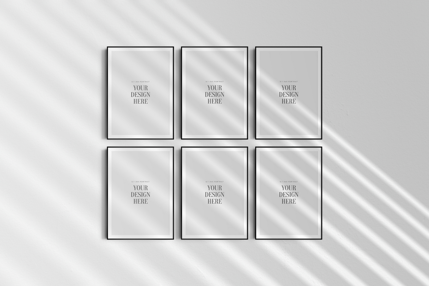 Frame Mockup BUNDLE 5:7 (A4) Portrait | Gallery Wall Mockups | Frame Mockup Sets | PSD