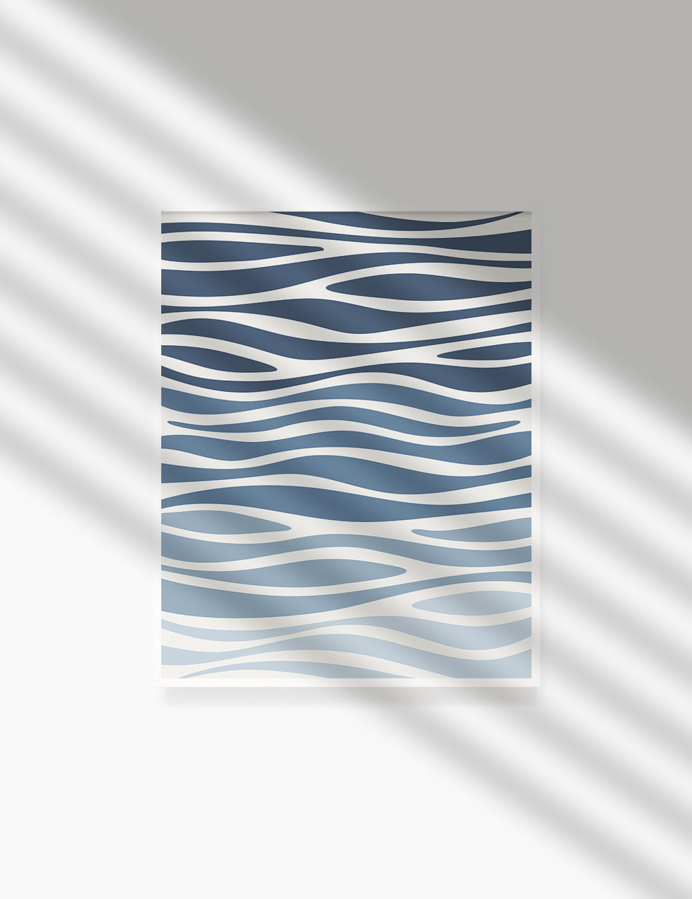 BLUE OCEAN WAVES. BOHO ART. Minimalist. Abstract. Printable Wall Art Illustration. - PAPER MOON Art & Design
