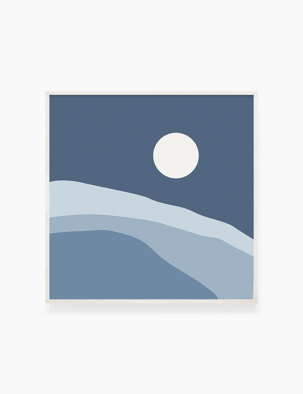 FULL MOON OVER THE BLUE OCEAN LANDSCAPE. Boho Art. Minimalist. Abstract. Printable Wall Art Illustration. - PAPER MOON Art & Design