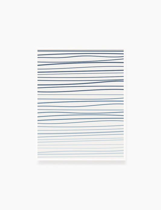 WAVY LINES. BLUE. Minimalist. Abstract. Boho Art. Printable Wall Art Illustration. - PAPER MOON Art & Design