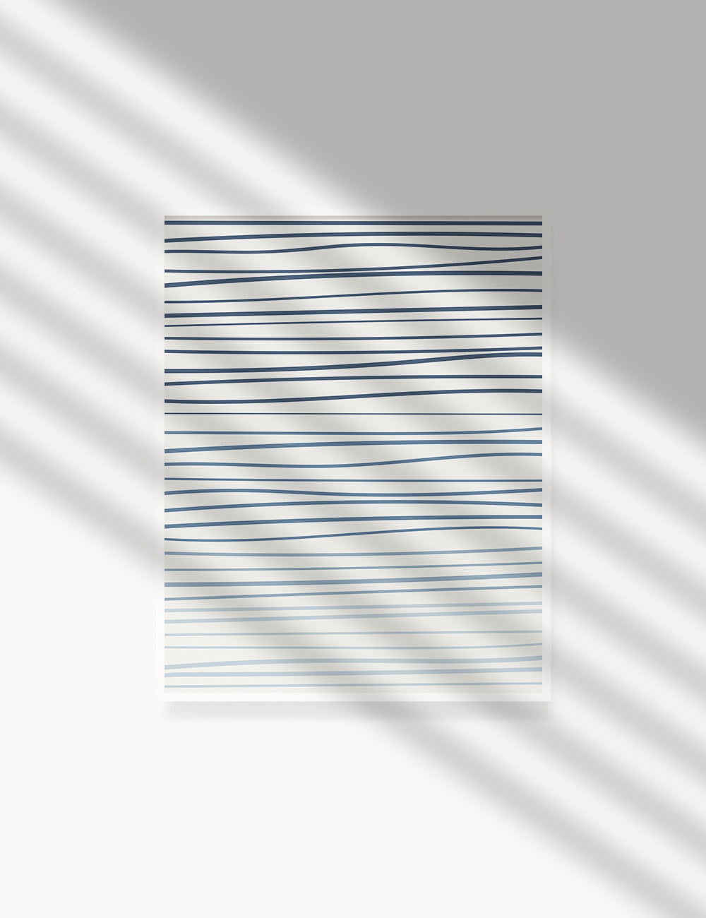 WAVY LINES. BLUE. Minimalist. Abstract. Boho Art. Printable Wall Art Illustration. - PAPER MOON Art & Design