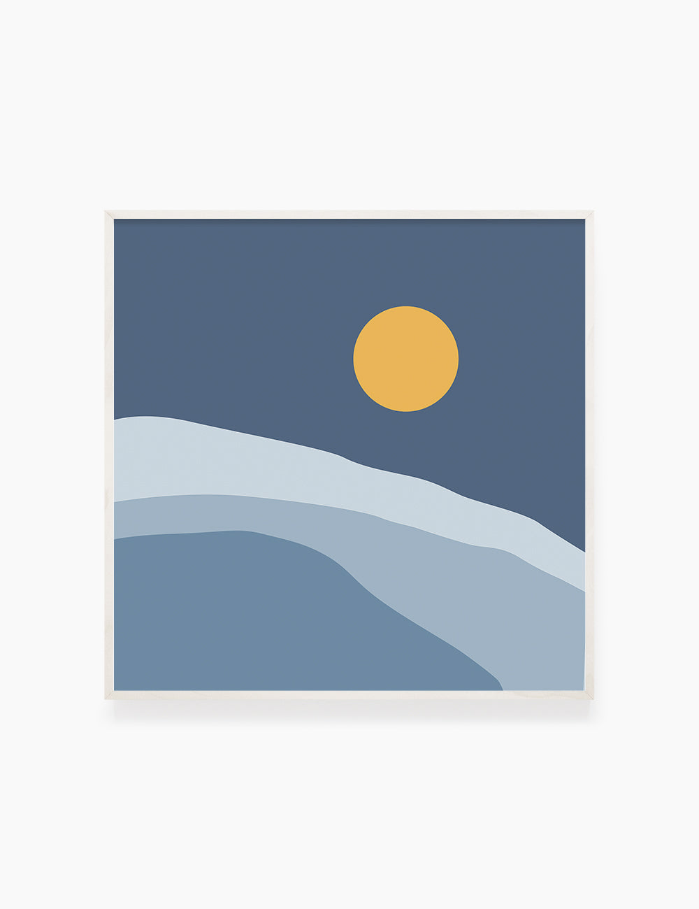FULL MOON OVER THE BLUE OCEAN LANDSCAPE. BOHO ART. Minimalist. Abstract. Printable Wall Art Illustration. - PAPER MOON Art & Design