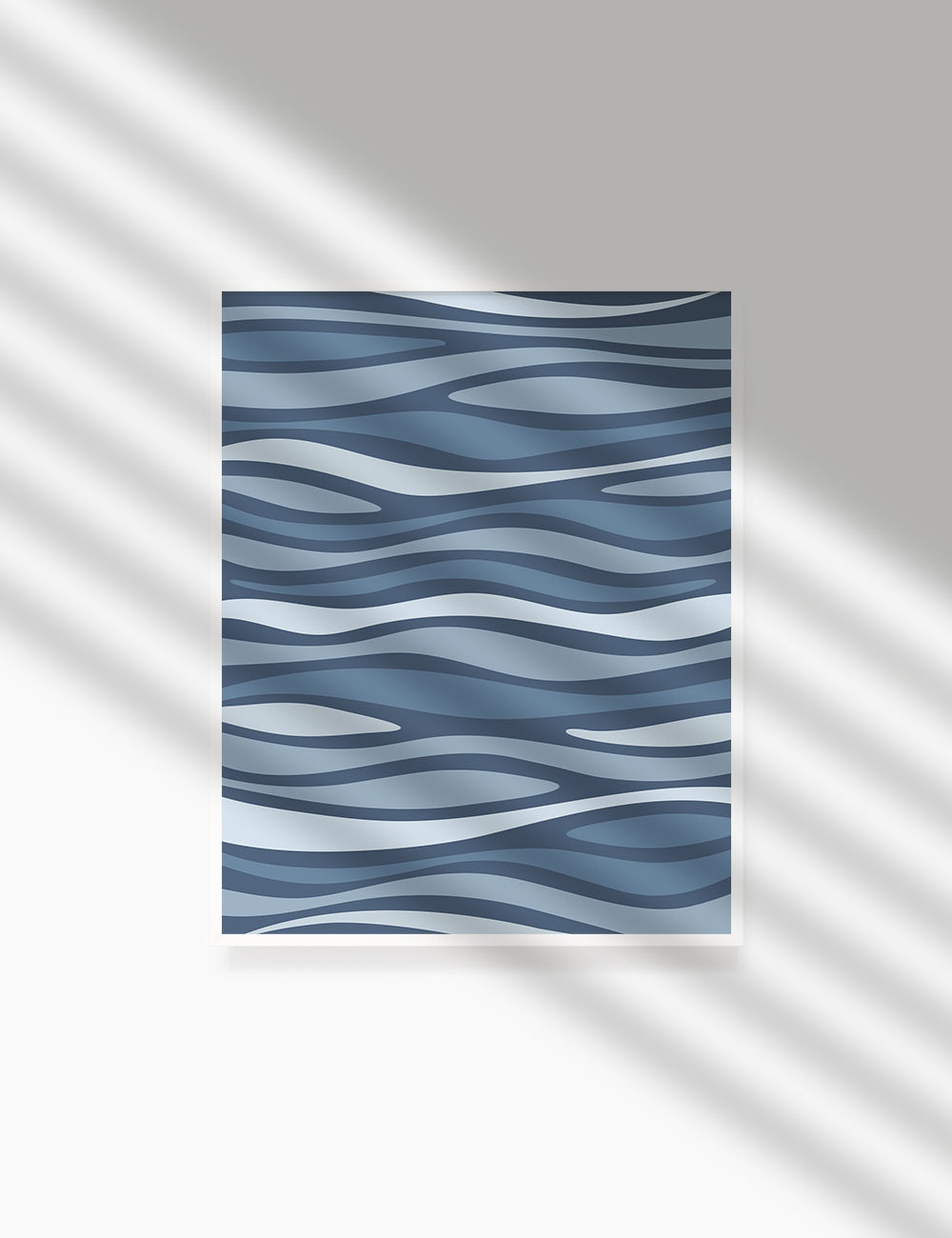 BLUE OCEAN WAVES. BOHO ART. Minimalist. Abstract. Printable Wall Art Illustration. - PAPER MOON Art & Design