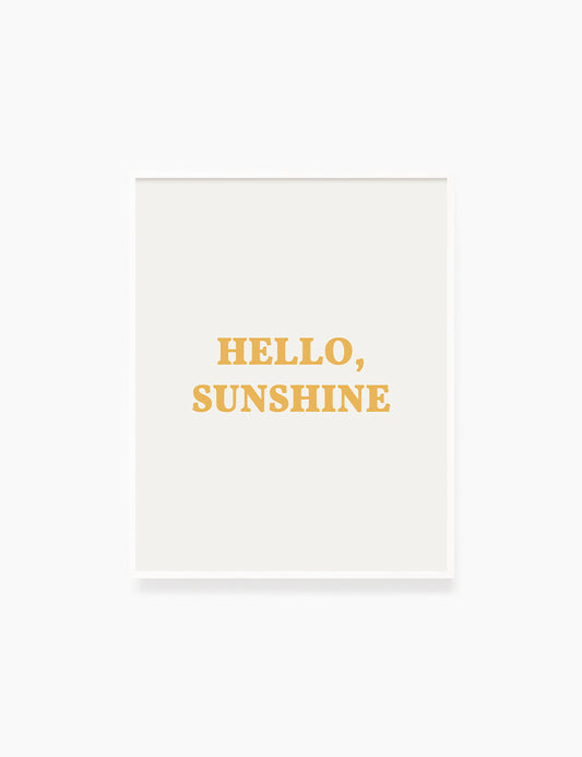 HELLO, SUNSHINE. Hello Sunshine Quote. Yellow. Printable Wall Art Quote. - PAPER MOON Art & Design