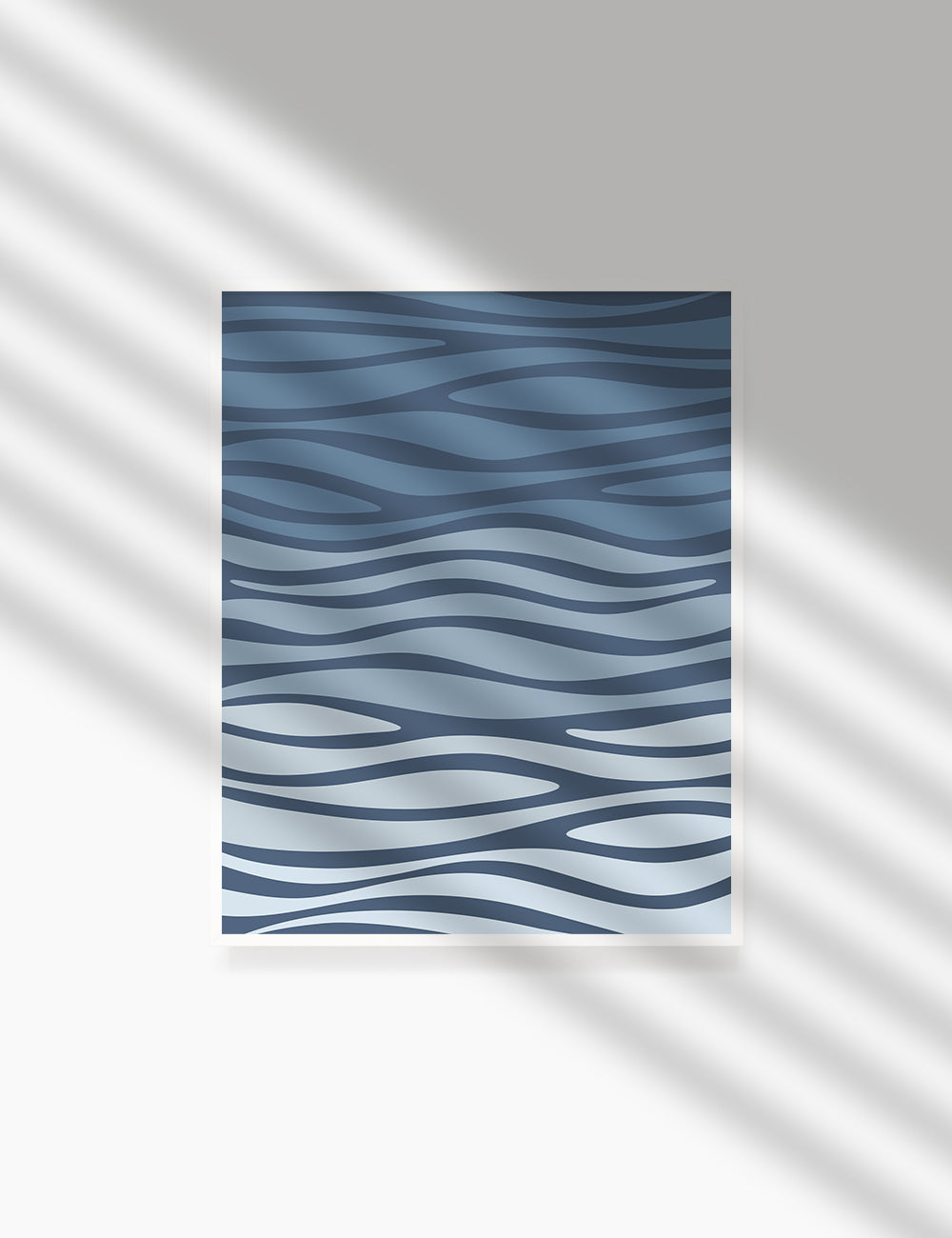 BLUE OCEAN WAVES. BOHO ART. Minimalist. Abstract. Printable Wall Art Illustration. - PAPER MOON Art & Design