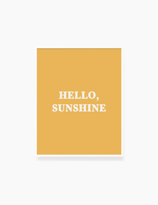 HELLO, SUNSHINE. Hello Sunshine Quote. Yellow. Printable Wall Art Quote. - PAPER MOON Art & Design