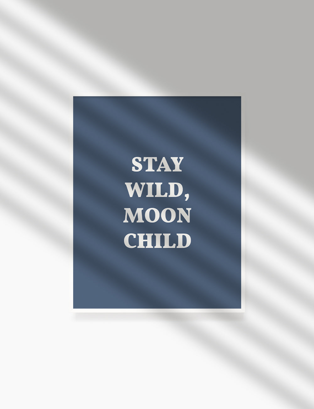 STAY, WILD, MOON CHILD. Moonchild Quote. Blue. Printable Wall Art Quote. - PAPER MOON Art & Design