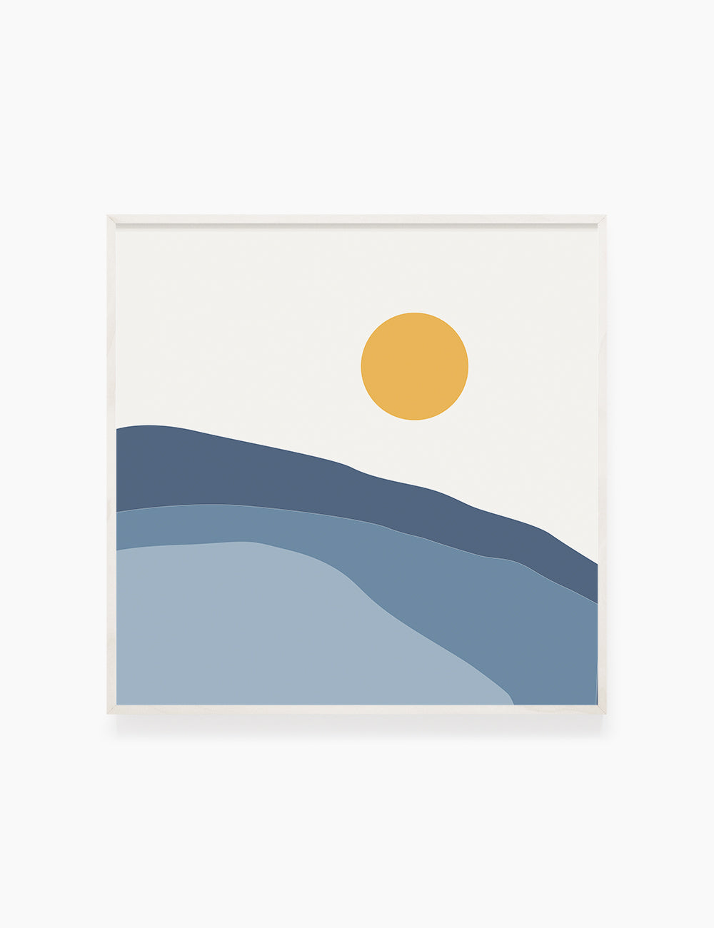 SUN OVER THE BLUE OCEAN LANDSCAPE. BOHO ART. Minimalist. Abstract. Printable Wall Art Illustration. - PAPER MOON Art & Design