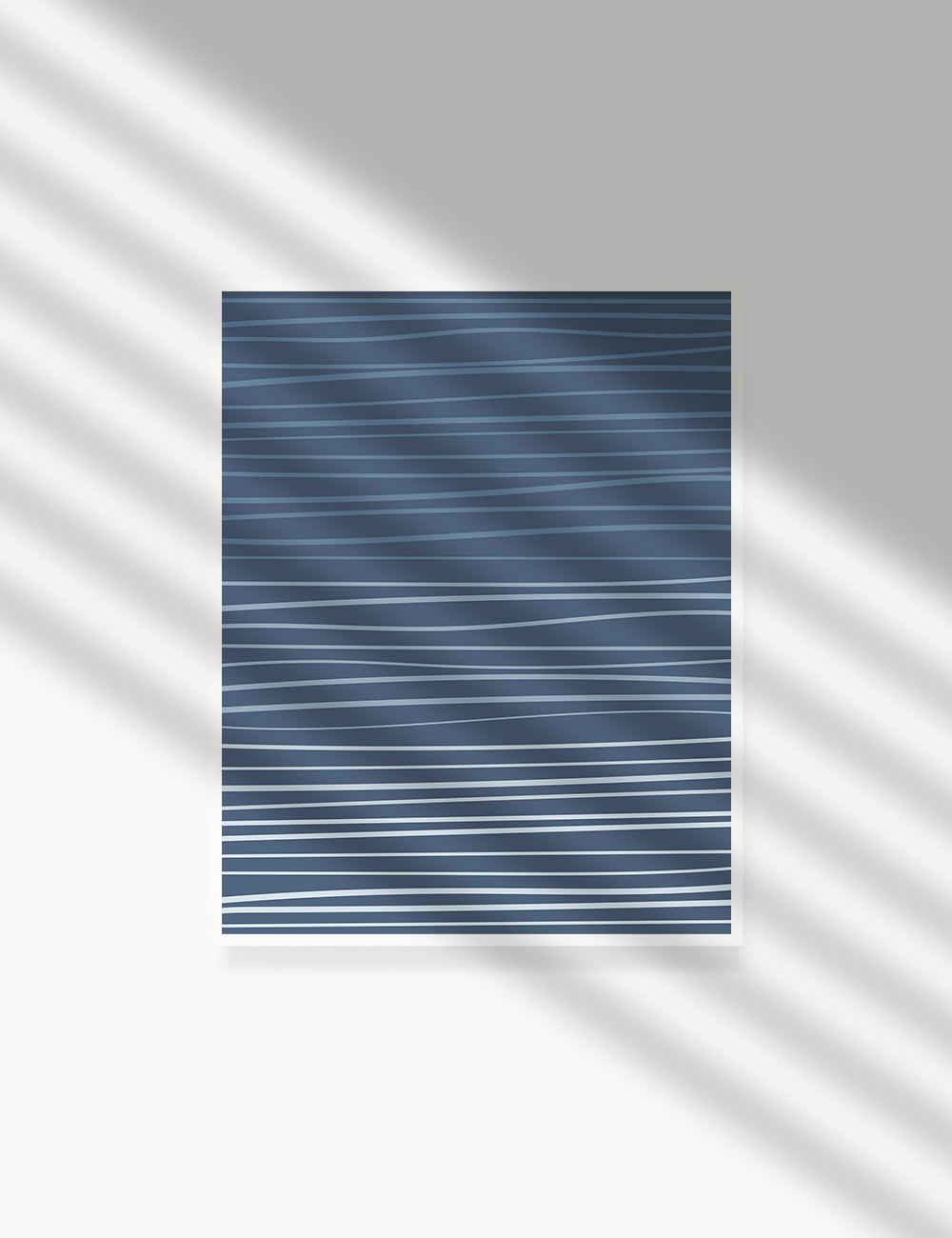 WAVY LINES. BLUE. Minimalist. Abstract. Boho Art. Printable Wall Art Illustration. - PAPER MOON Art & Design