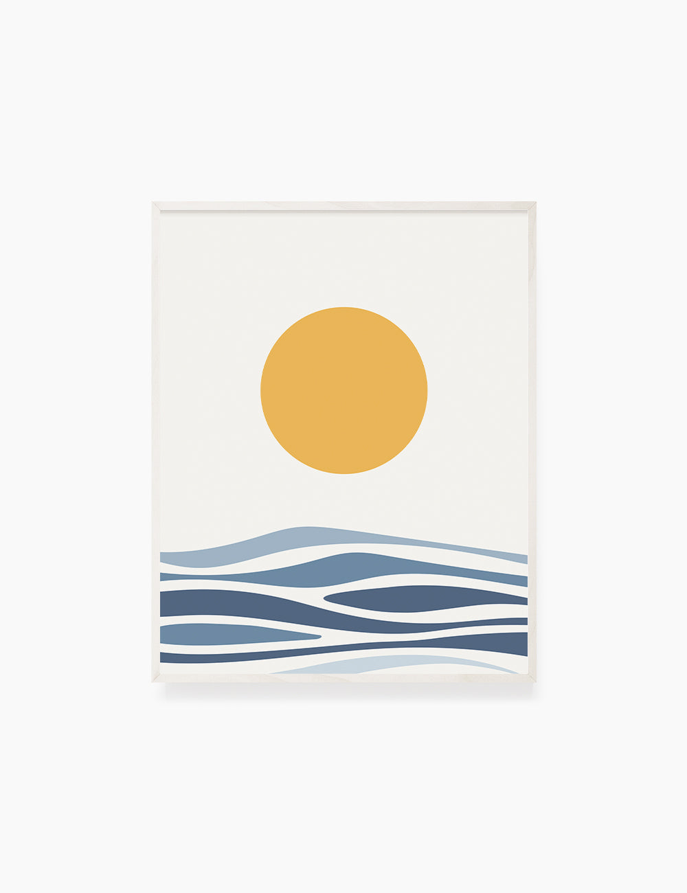 SUN OVER THE BLUE OCEAN LANDSCAPE. BOHO ART. Minimalist. Abstract. Printable Wall Art Illustration. - PAPER MOON Art & Design