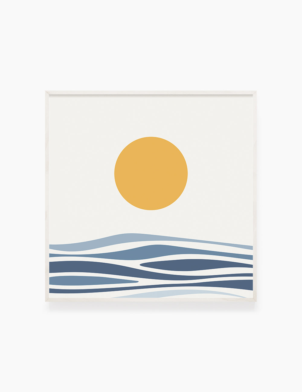 SUN OVER THE BLUE OCEAN LANDSCAPE. BOHO ART. Minimalist. Abstract. Printable Wall Art Illustration. - PAPER MOON Art & Design