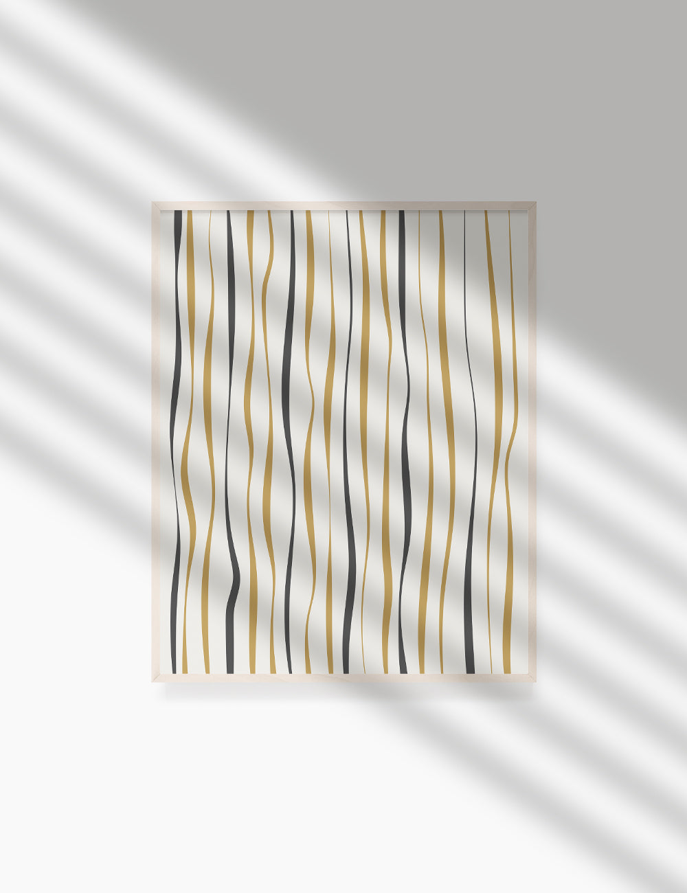 ABSTRACT MINIMAL WAVY LINES. Printable Wall Art Illustration. Wavy lines in dark grey, dull orange, and beige. Abstract art. Minimal design. Boho print. Minimalist, abstract illustration art. Printable poster. | PAPER MOON Art & Design
