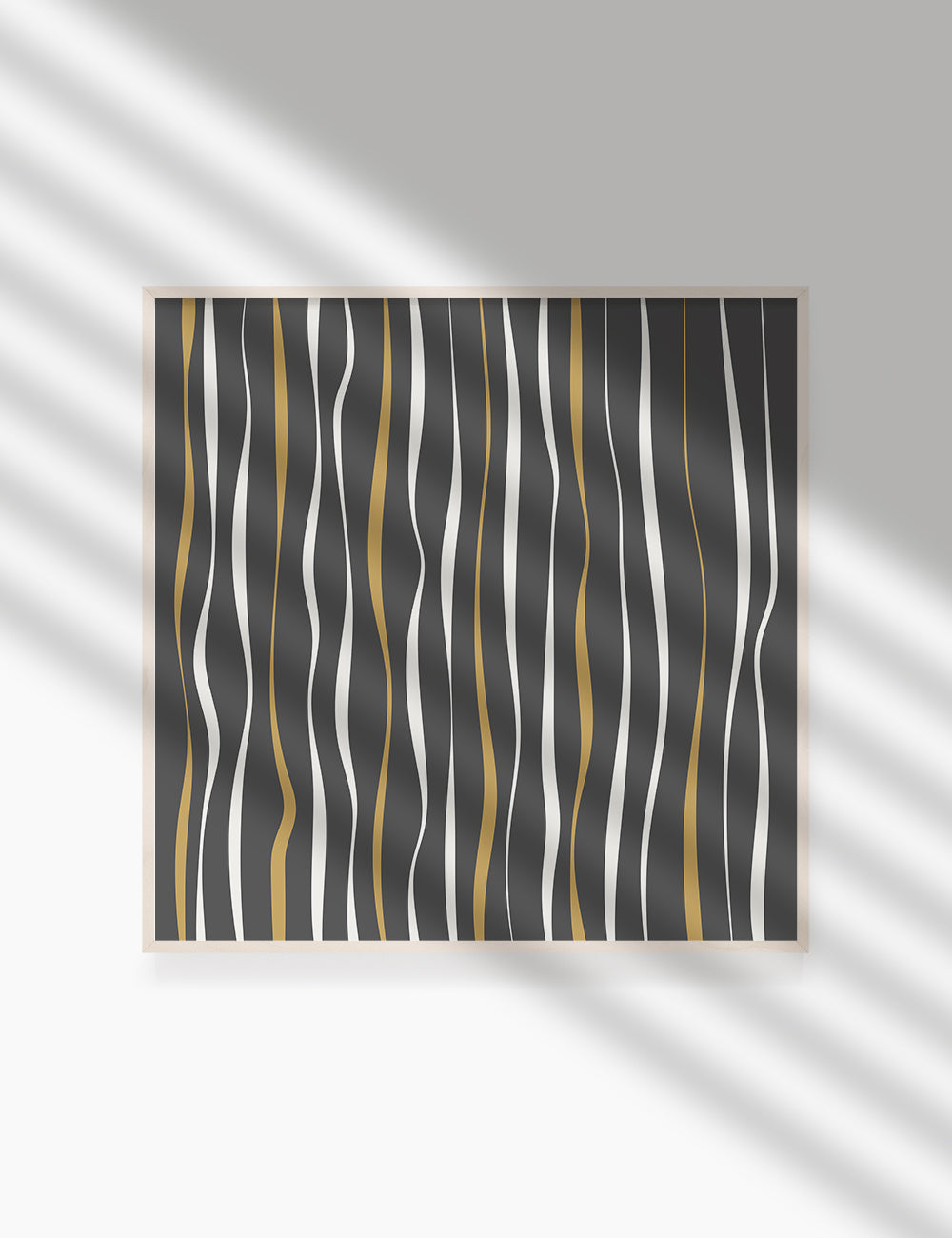 ABSTRACT MINIMAL WAVY LINES. Boho Art. Print. Printable Wall Art Illustration. Wavy lines in dark grey, dull orange, and beige. Abstract art. Minimal design. Minimalist, abstract illustration art. Printable poster. | PAPER MOON Art & Design
