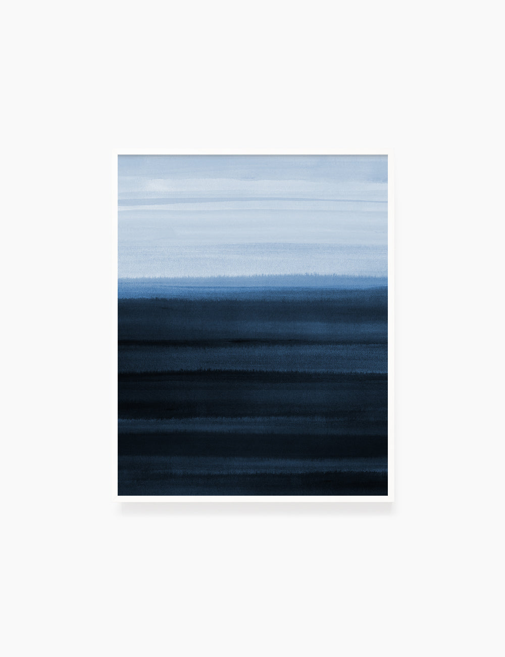 BLUE OCEAN LANDSCAPE. WATERCOLOR PAINTING. Abstract Art. Printable Wall Art Illustration. - PAPER MOON Art & Design