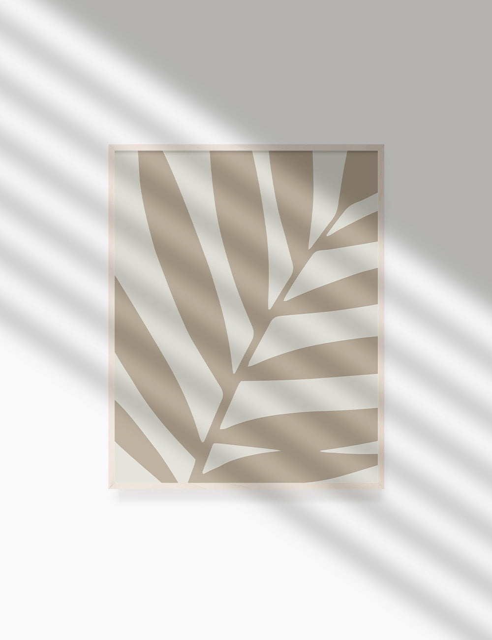 LEAF. MINIMALIST BOTANICAL BOHO ART. BEIGE. Printable Wall Art Illustration. - PAPER MOON Art & Design
