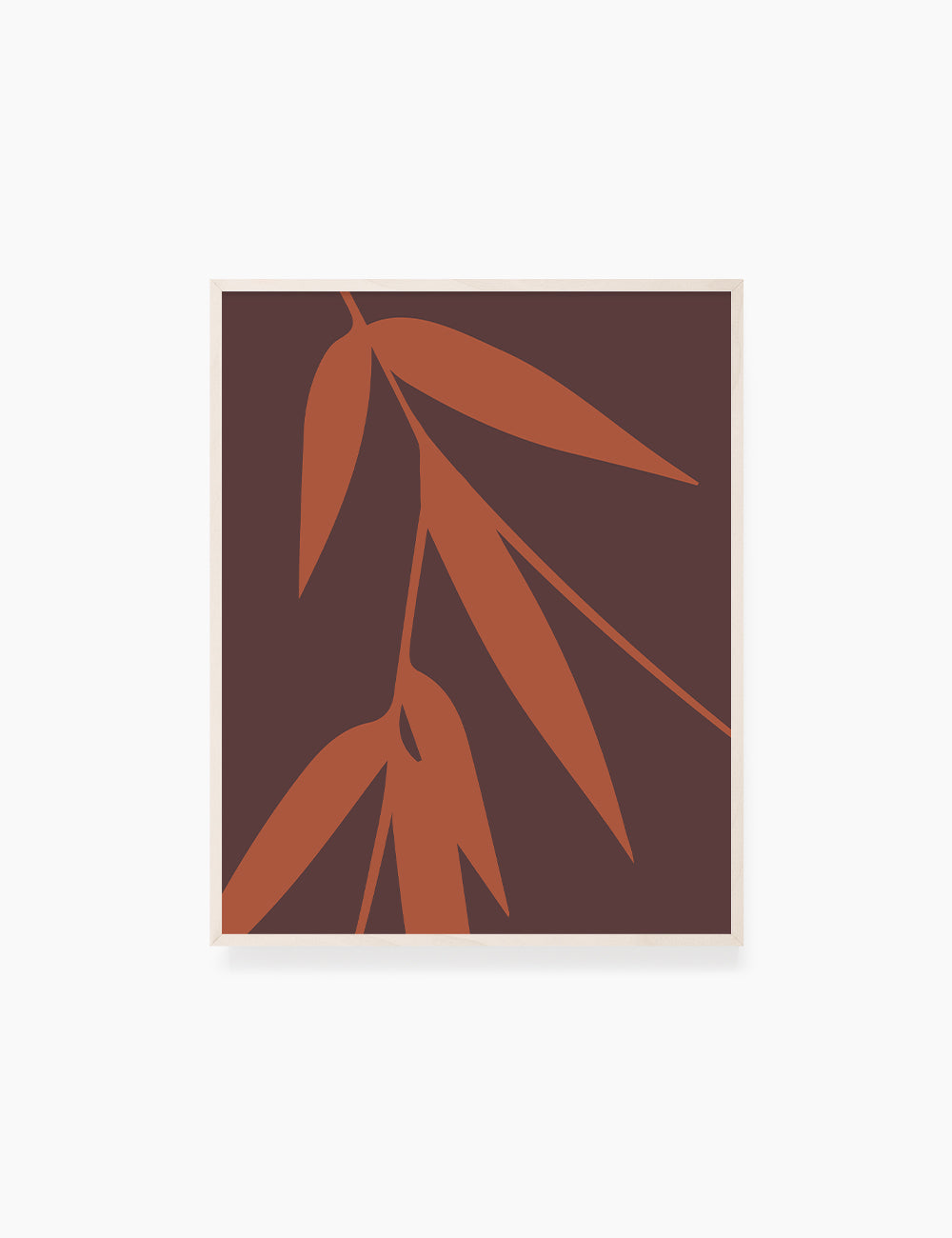 BAMBOO LEAVES. MINIMALIST BOTANICAL BOHO ART. BURNT ORANGE, BROWN. Printable Wall Art Illustration. - PAPER MOON Art & Design