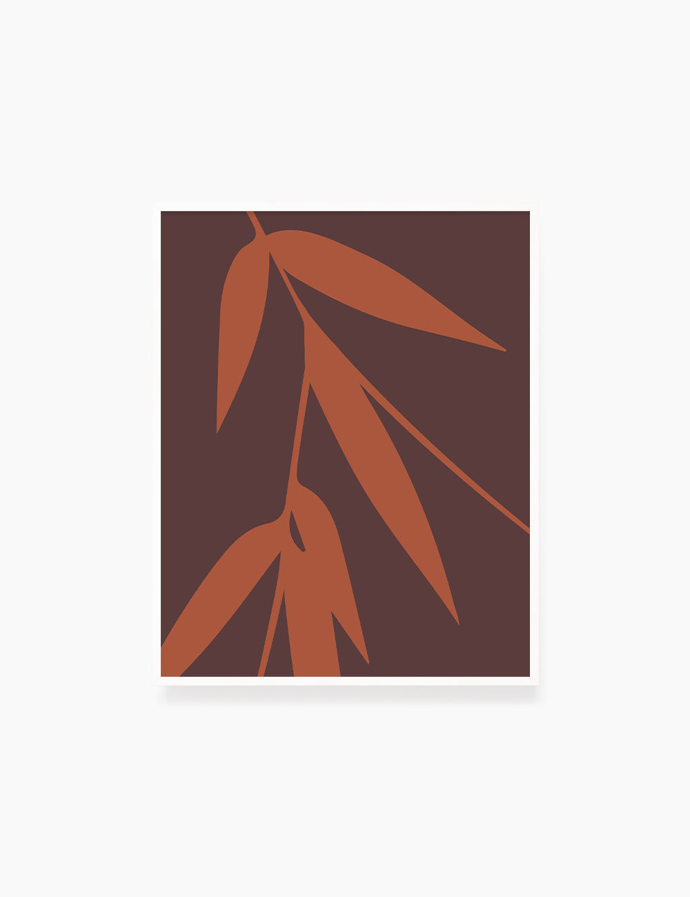 BAMBOO LEAVES. MINIMALIST BOTANICAL BOHO ART. BURNT ORANGE, BROWN. Printable Wall Art Illustration. - PAPER MOON Art & Design