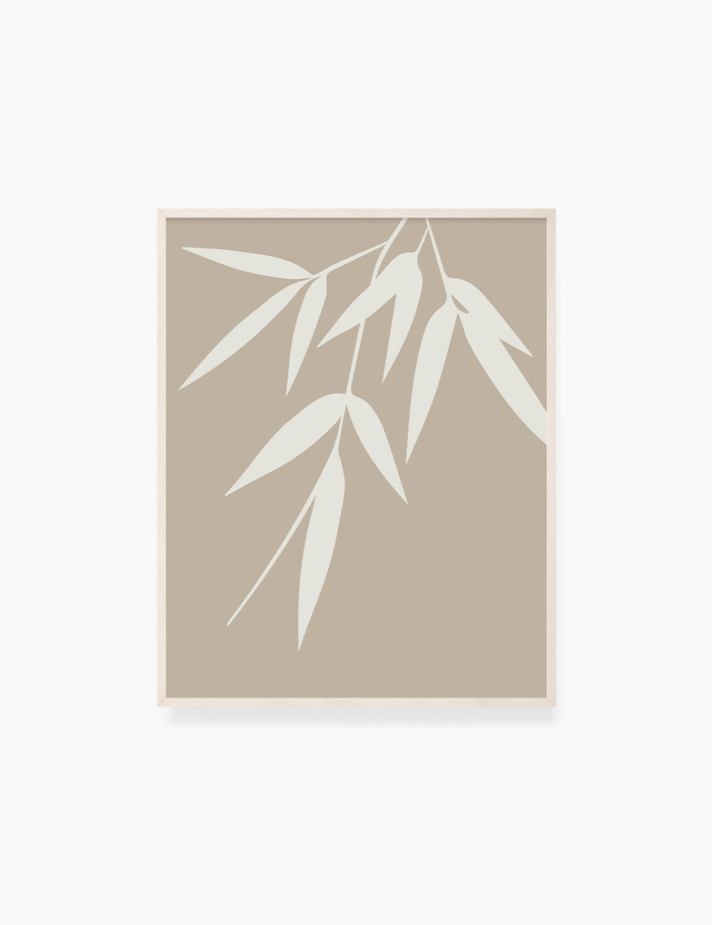 BAMBOO LEAVES. MINIMALIST BOTANICAL BOHO ART. BEIGE. Printable Wall Art Illustration. - PAPER MOON Art & Design